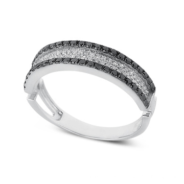 Черное и белое золото Серебряное кольцо Ювелирные изделия Свадебный подарок